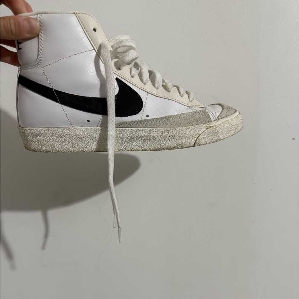 Nike White High-Tops with Black Logo